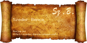 Szeder Bence névjegykártya